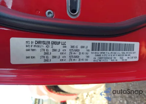 2013 Ram 1500 Express z USA, uszkodzony, nr VIN 1C6RR7KT6DS545182